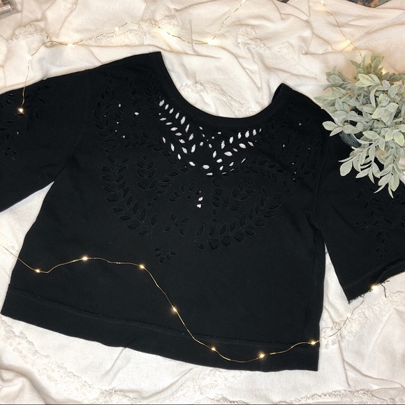 Free People Sweaters - Free People Black Cut-Out Sweater